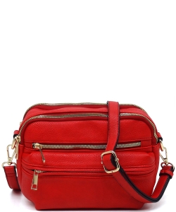 Fashion Multi Pocket Crossbody Bag AD2700 RED